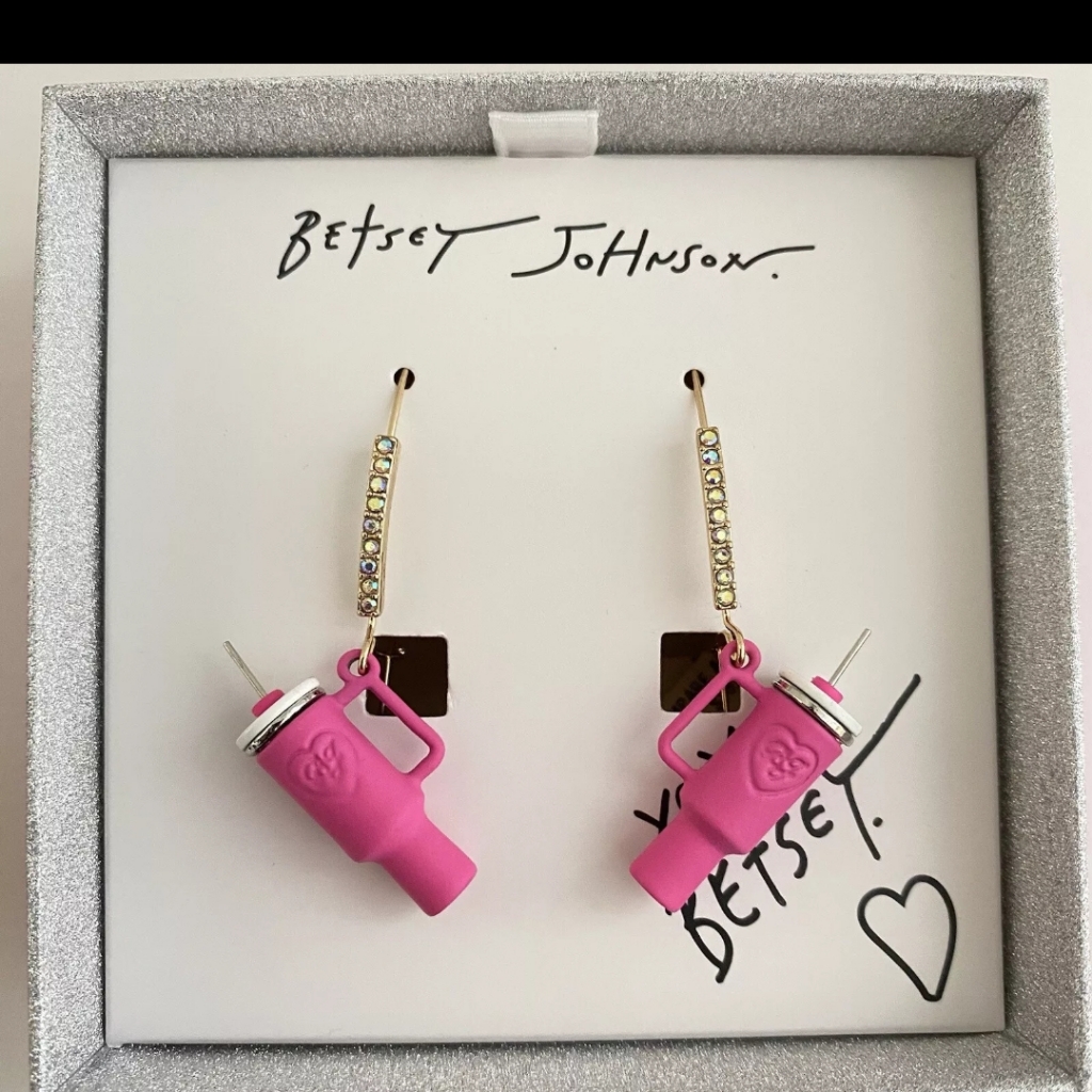 Etsey Johnson Crystal Stanley Cup Dangle Drop Earrings 23$
